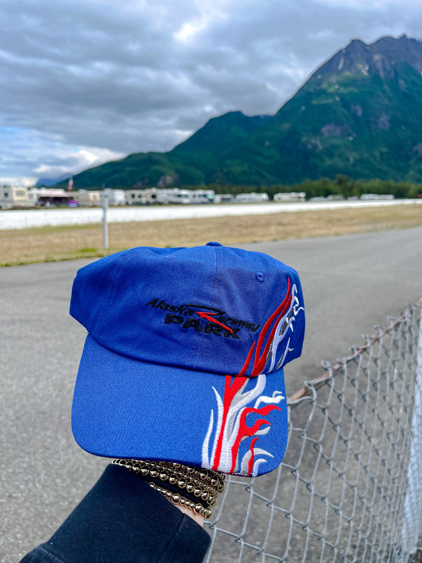 Red White and Blue Flame Hat