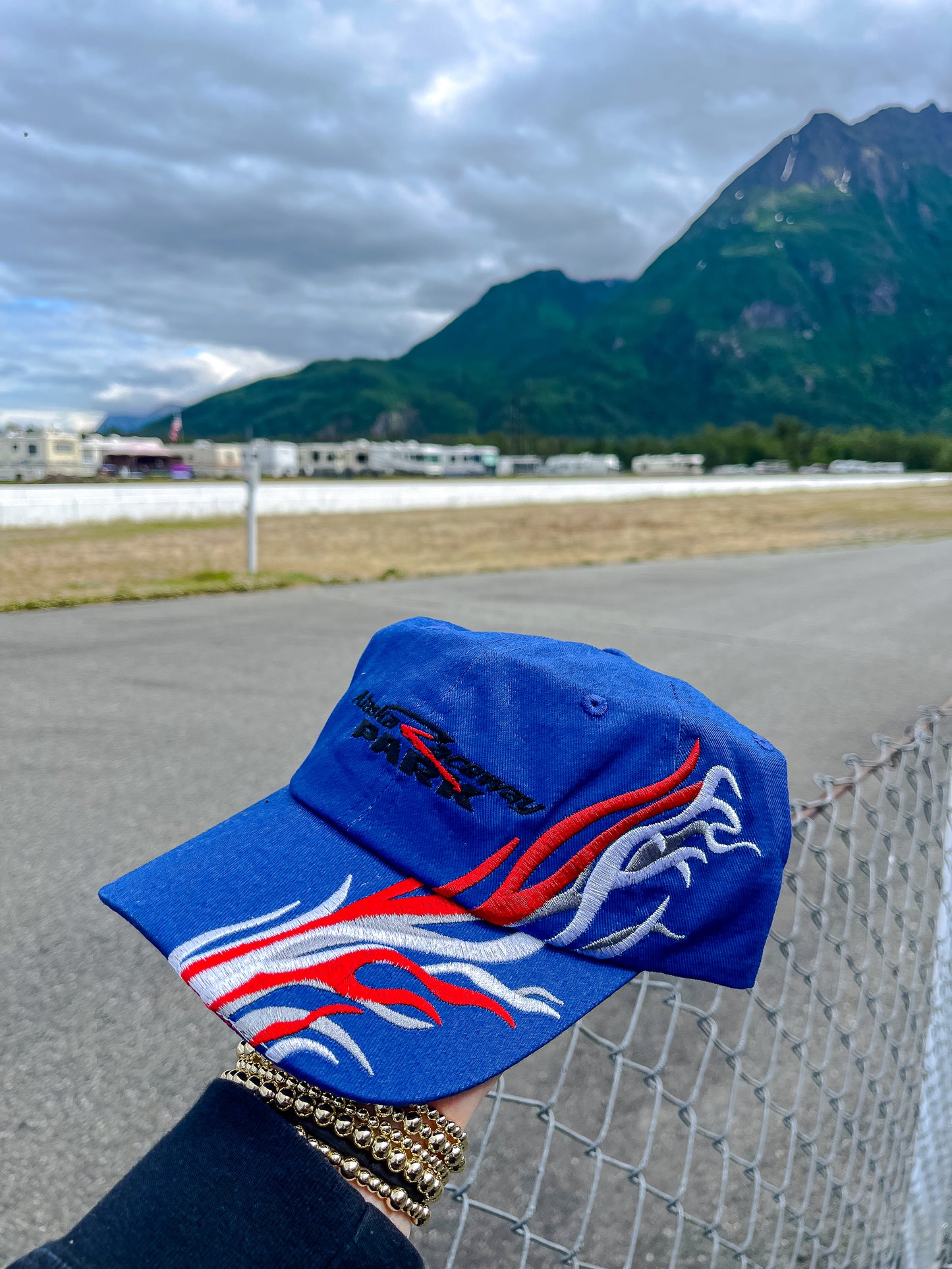 Red White and Blue Flame Hat