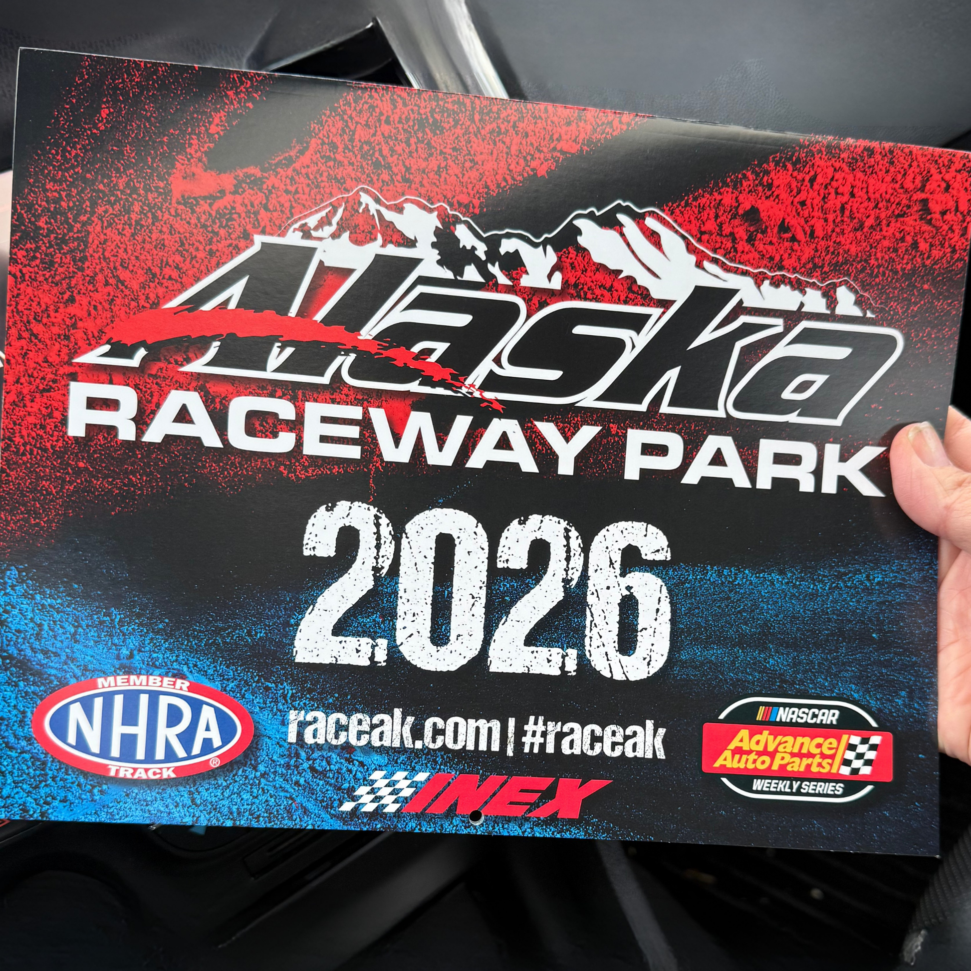 2026 Alaska Raceway Park Season of Speed Calendar featuring NASCAR, NHRA, and INEX race events